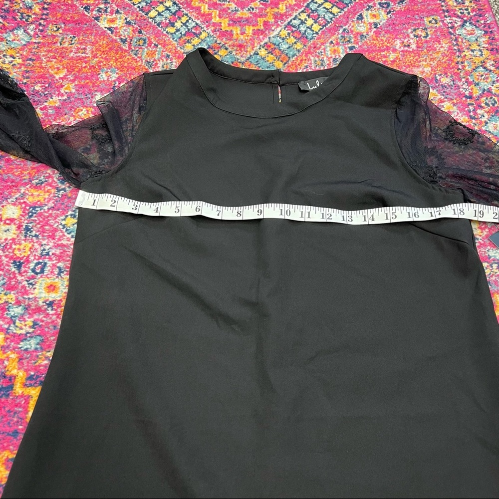 Lulu's Black Lace Sleeve Shift Dress - Picture 9 of 9